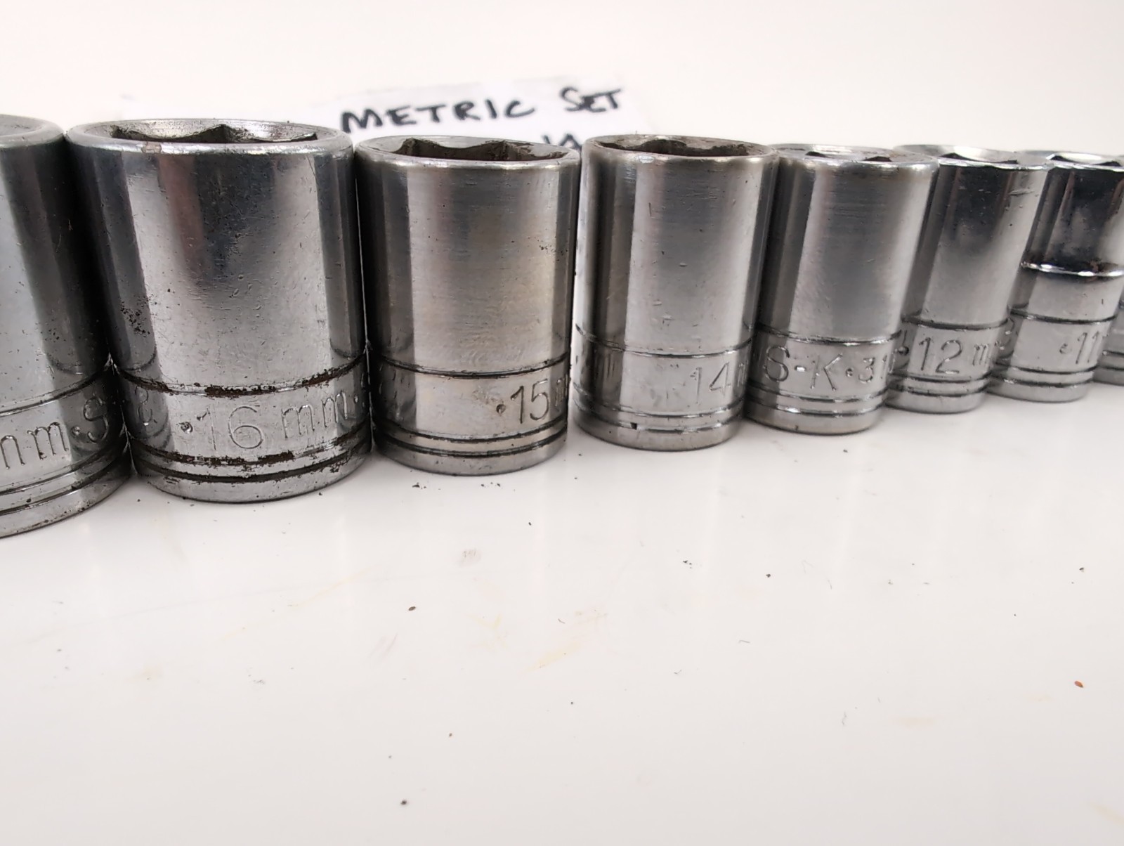 S-K METRIC 3/8″dr 6pt 14pc Set 6mm-19mm – Made in USA – SUPERB!!!