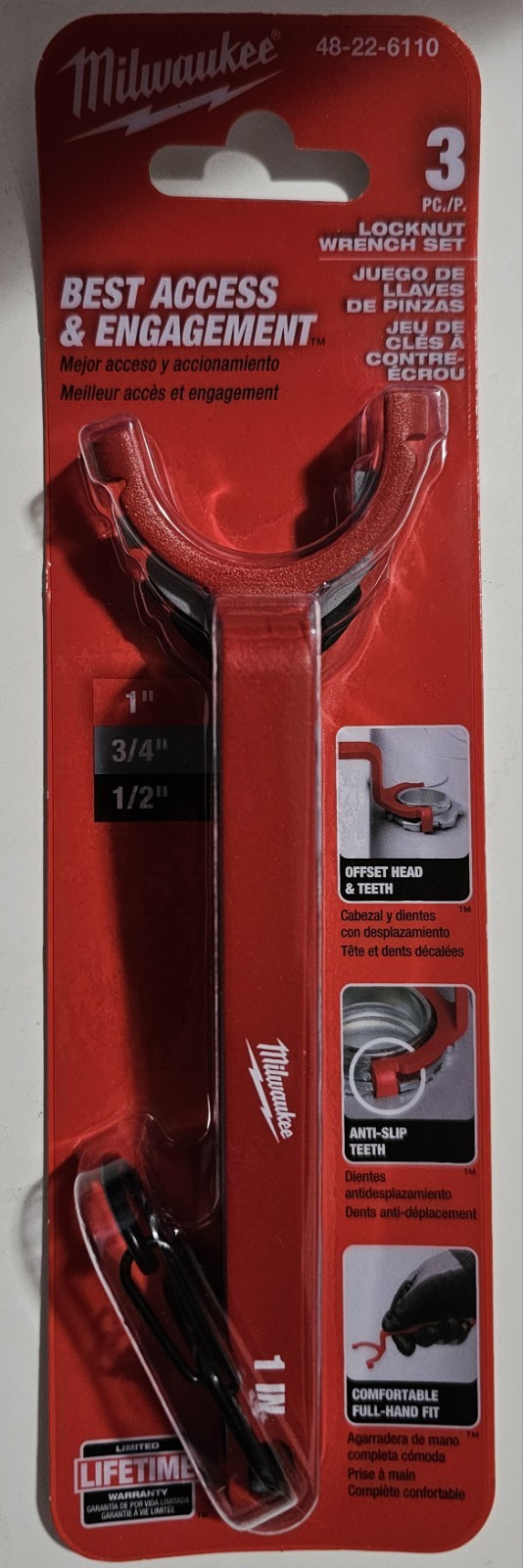 Milwaukee 48-22-6110 3 pc Locknut Wrench Set