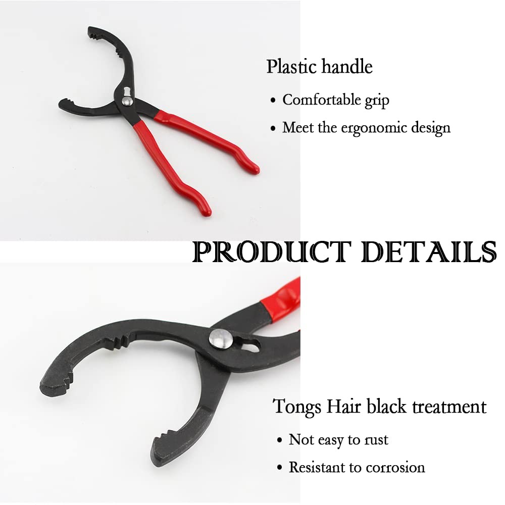 12 Inch Oil Filter Wrench Pliers 3Position 15 Degree Bent Head 45150mm Red