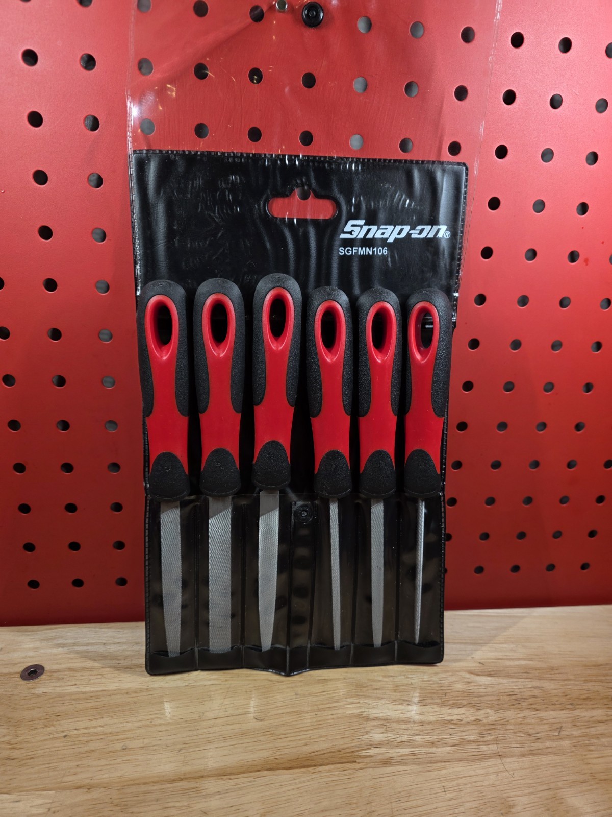 Snap-on Tools NICE SGFMN106 6-Piece Soft Grip Miniature File Set Red Handles