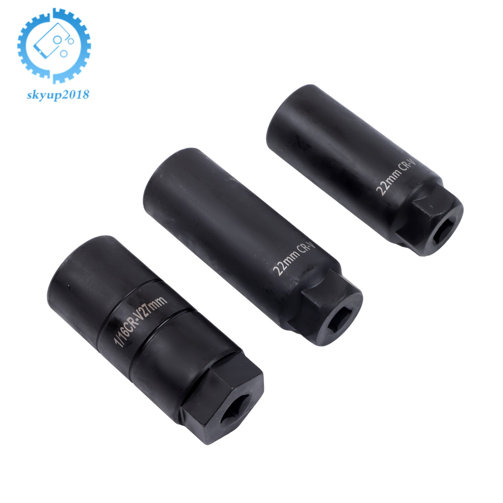 7PCS O2 Oxygen Sensor Socket Removal Tool Wrench and Thread Chaser Set