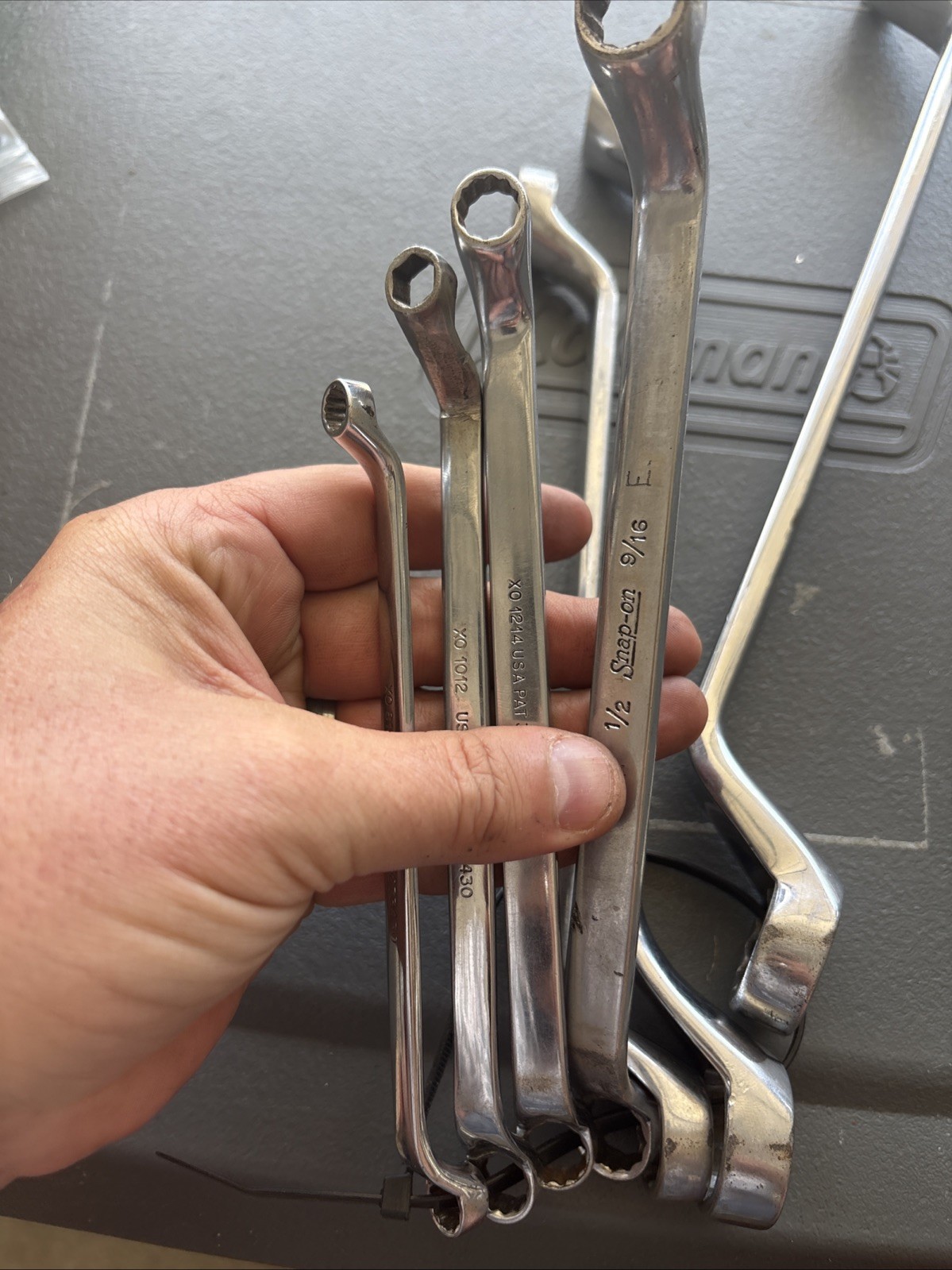 Snap-On XO Series 60° Offset Box End Wrench 7pc Set 1/4 – 15/16” Vintage