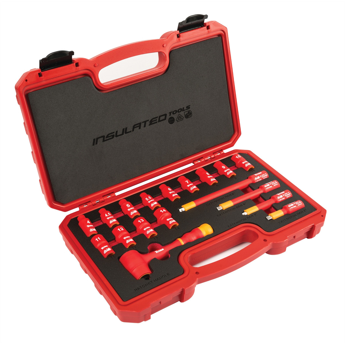 TITAN 18-PC 1/4″ DR VDE INSULATED SO TITAN 66100