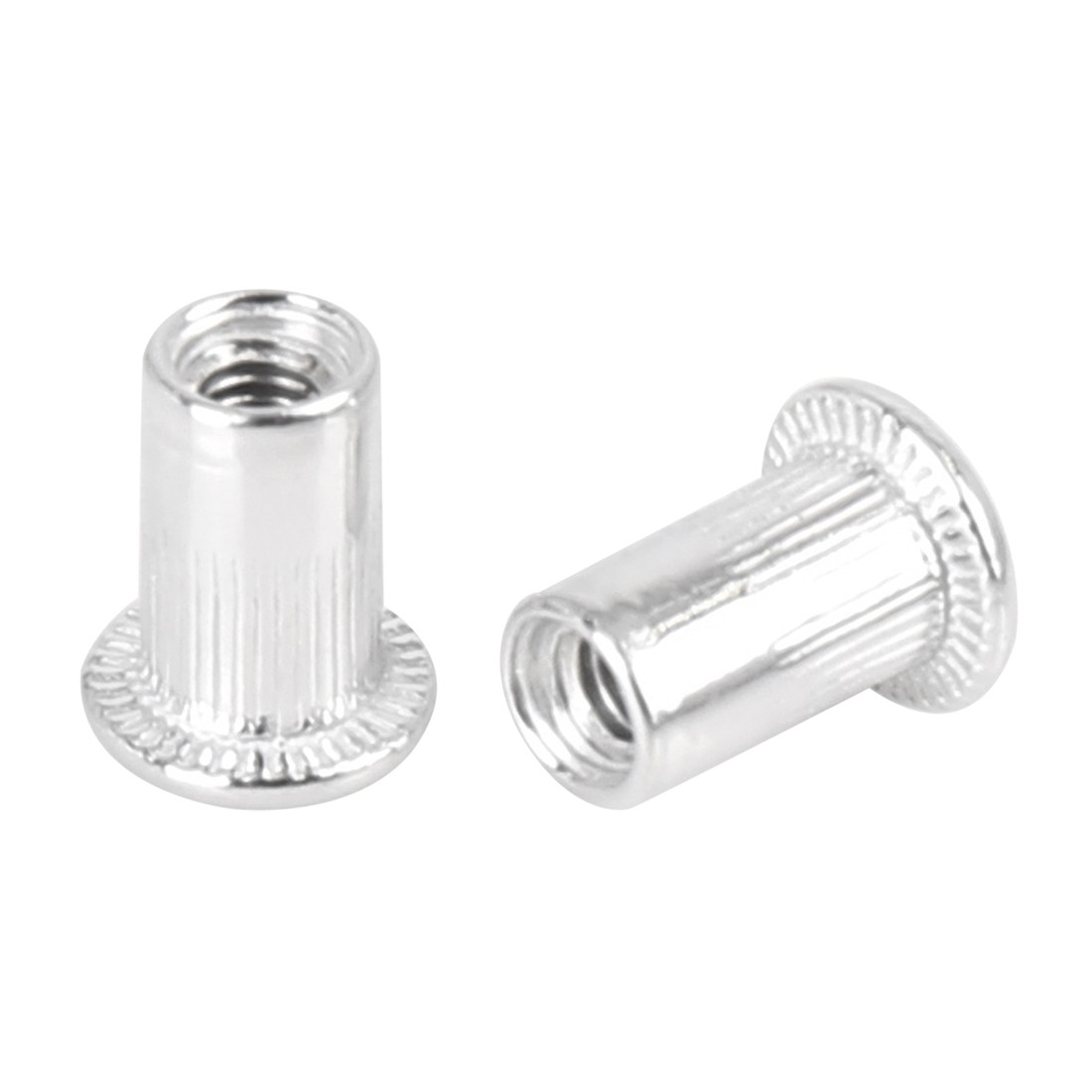 110 Pcs M3 Silver Tone Aluminum Alloy Car Flat Head Rivet Nut Threaded Insert