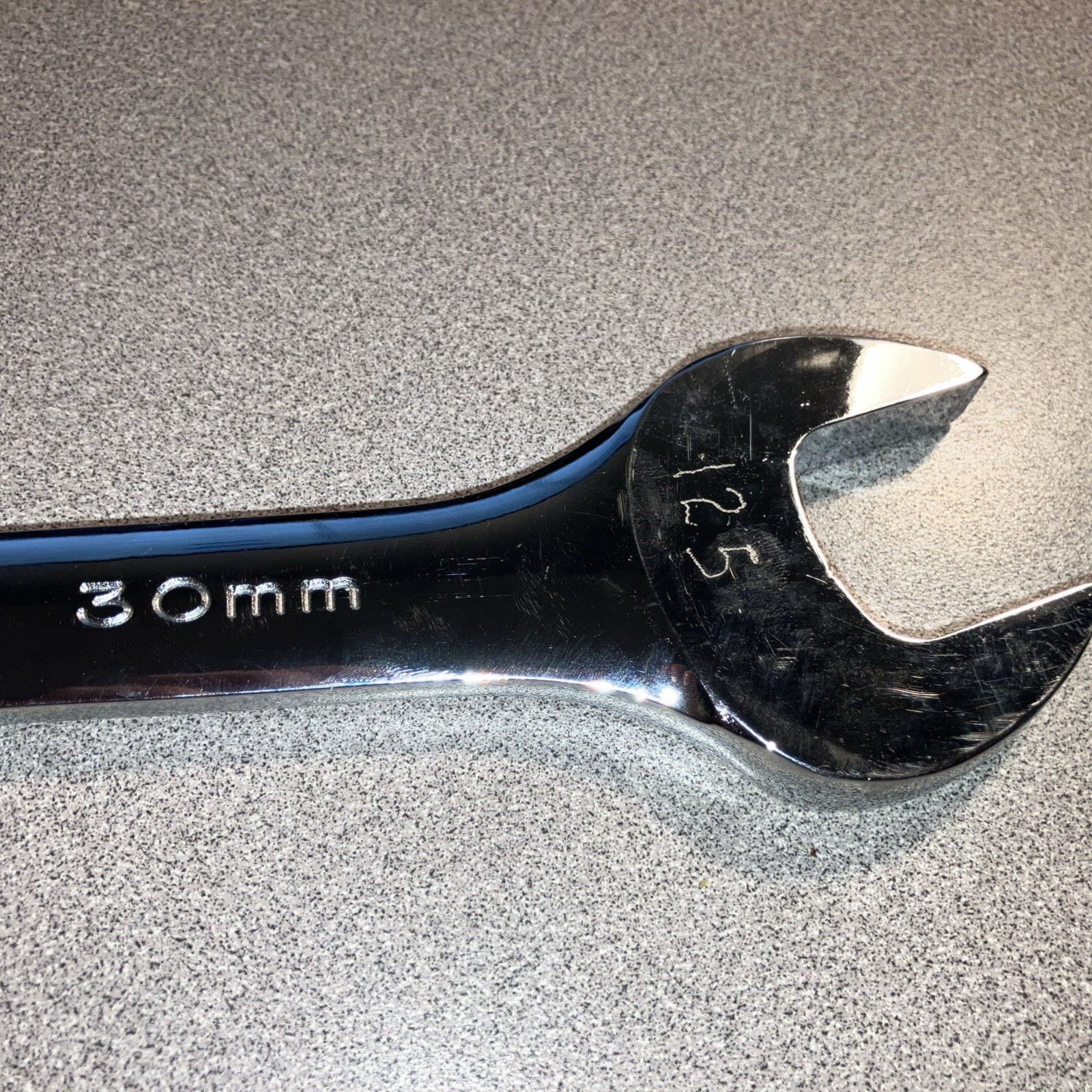 SK Tools 86527 27mm x 30mm Double Open-Ended Wrench Made In USA Engraved