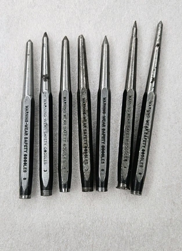 Snap-On Lot Of 7 PPC3A 1/8″ CENTER PUNCHES All Tips Modified From Original Point