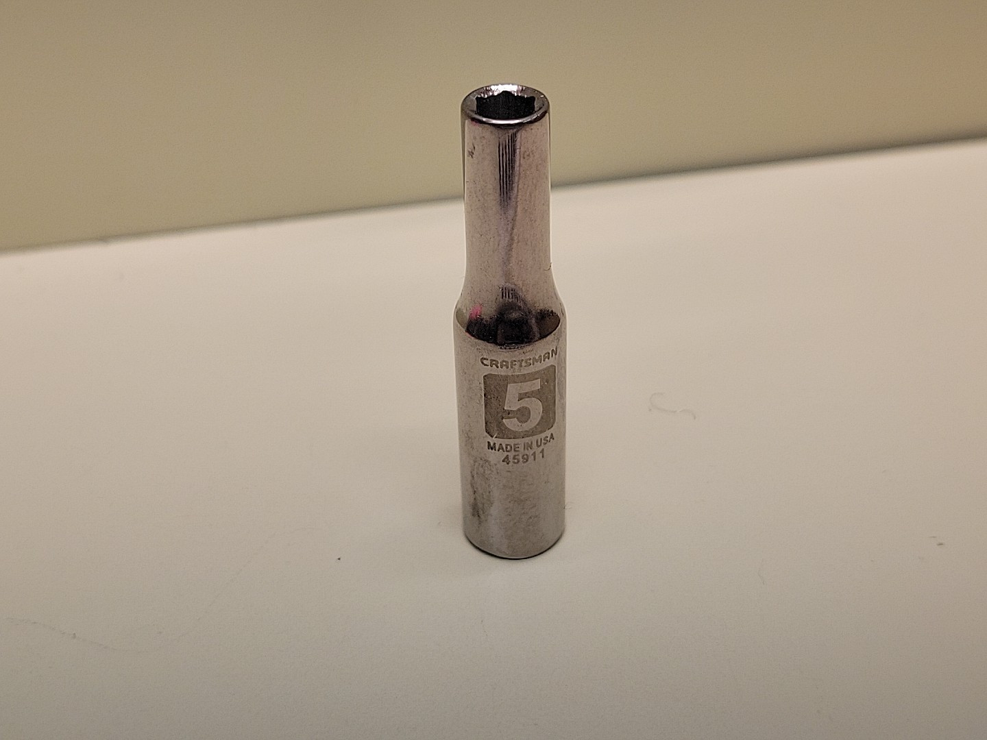 Craftsman 45911 5mm 6pt 1/4″ Drive Deep Socket Laser Etched NOS USA (Blemished)