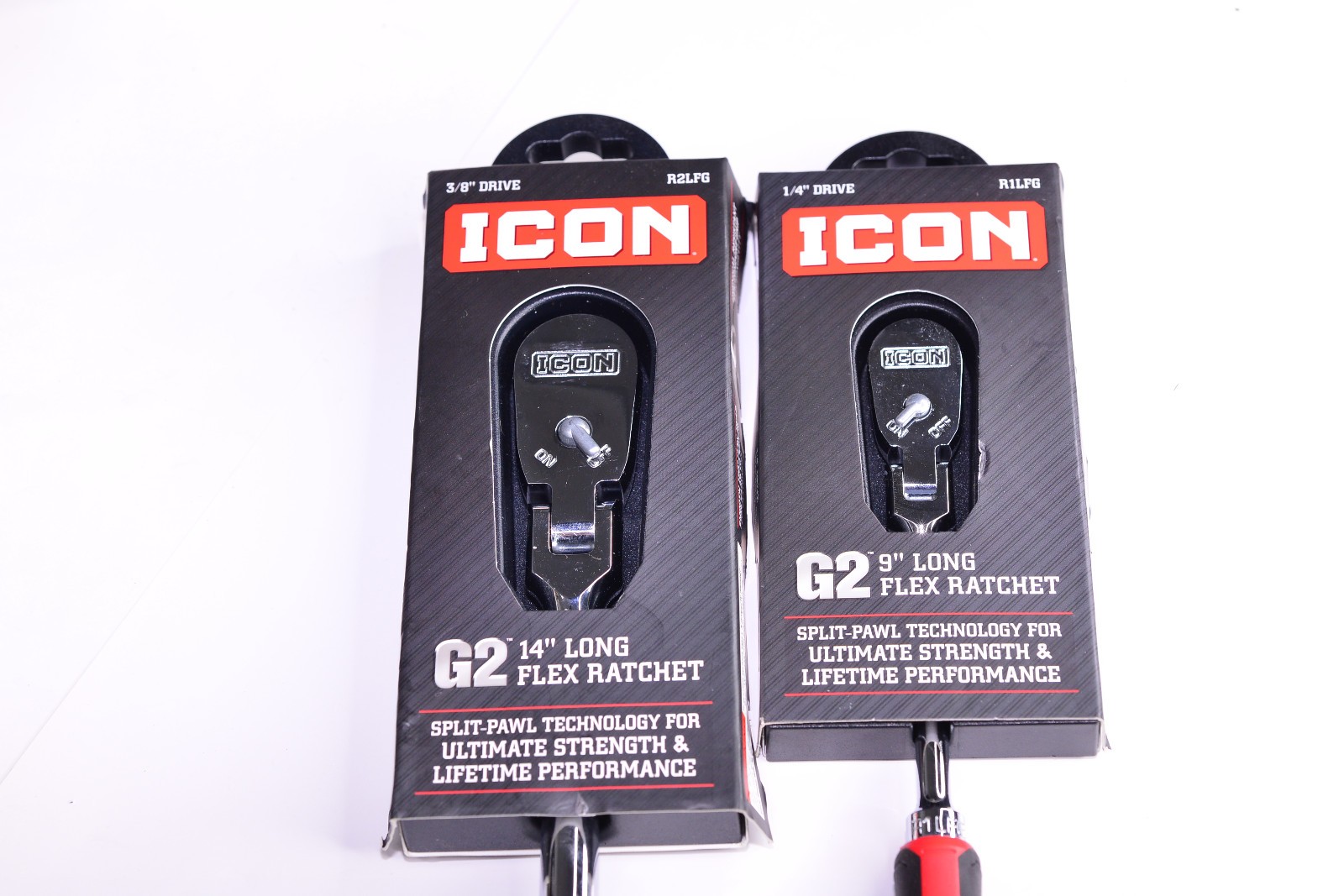 ICON G2 1/4 & 3/8″ Drive Long Flex Ratchet R1LFG – R2LFG Tool Set Comfort Grip