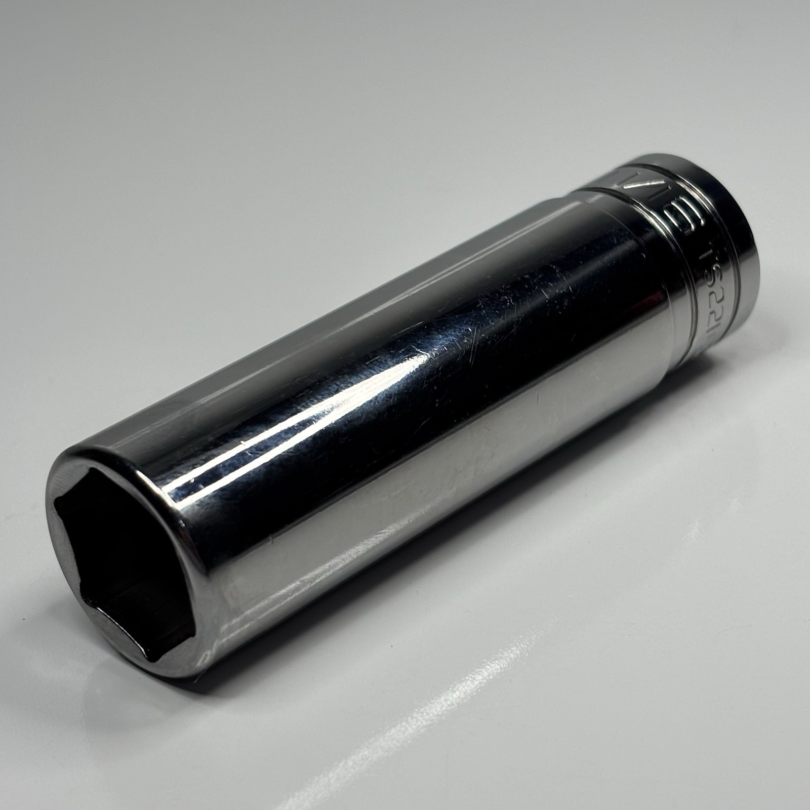 Snap On Tool TS221 1/2 Dr 6Pt SAE 11/16 Flank Dr Deep Chrome Socket USA 2006 VGC