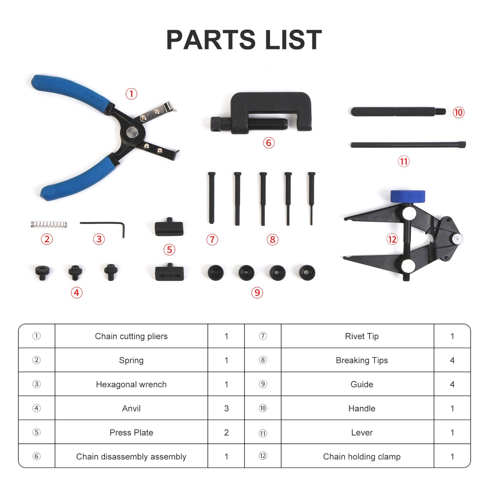 Motorbike Motorcycle Chain Tool Kit Chain Breaker and Chain Link Clip Remover