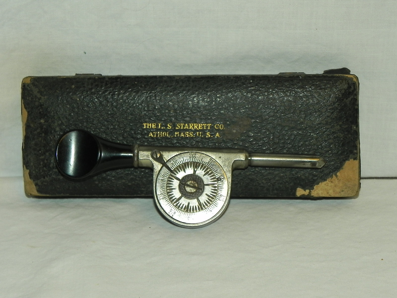 Antique 1896 L. S. Starrett Co. Athol Mass RPM Gauge With Original Case