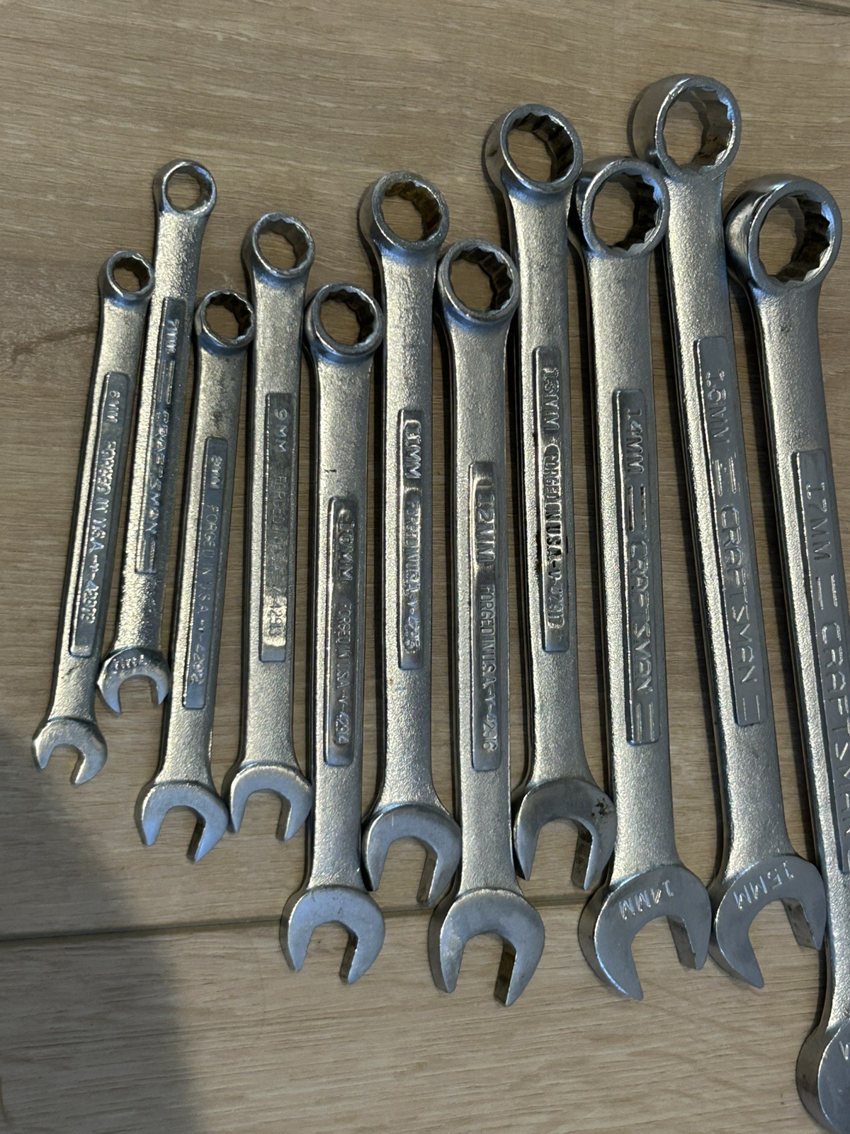 Craftsman Metric 11 pc Combination Wrench Set 6mm–17mm Missing 16 Forged USA