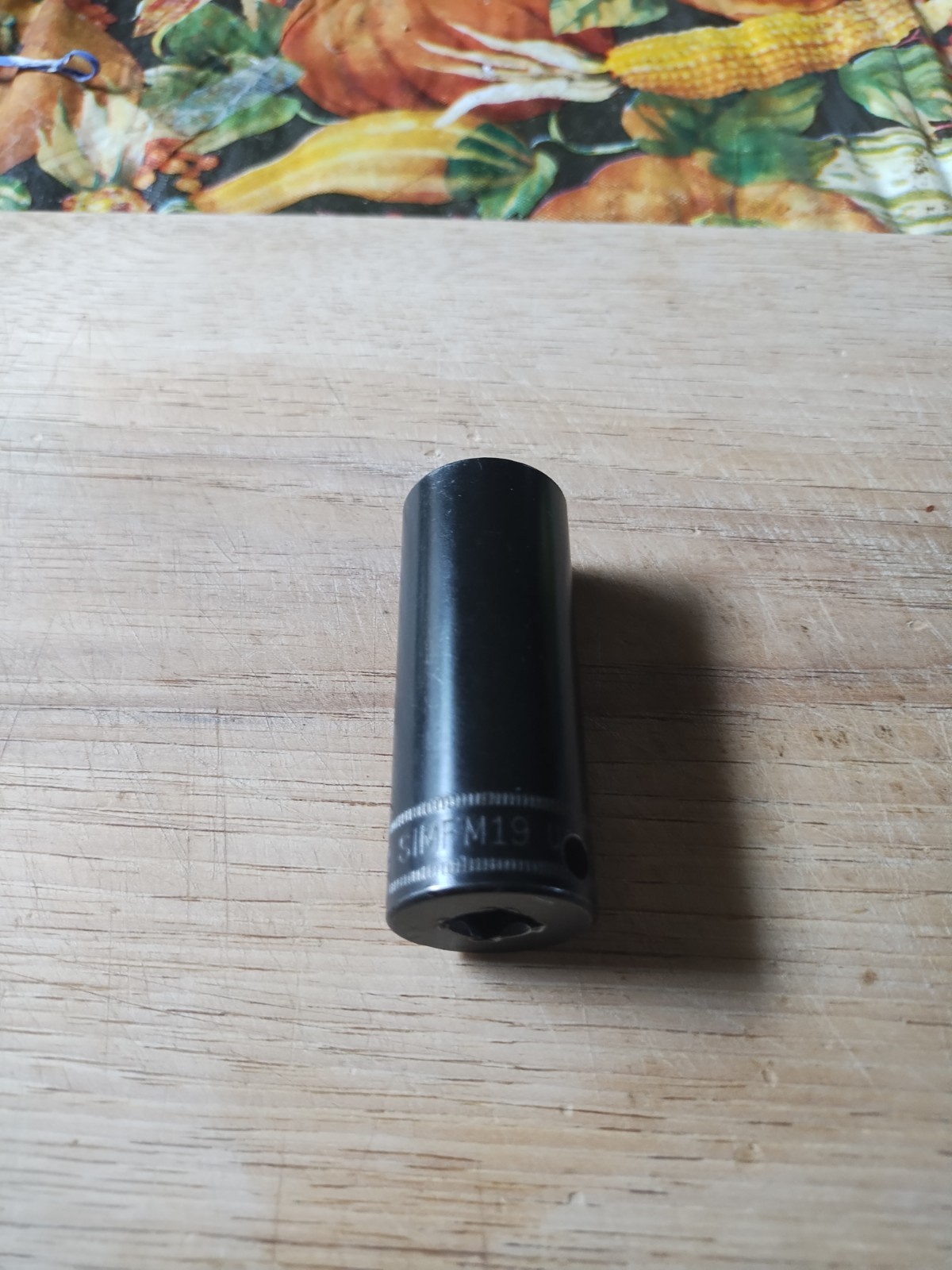 Snap On 19mm, Deep, Flank Drive, 6 Point, 3/8″ Drive. Part # SIMFM19