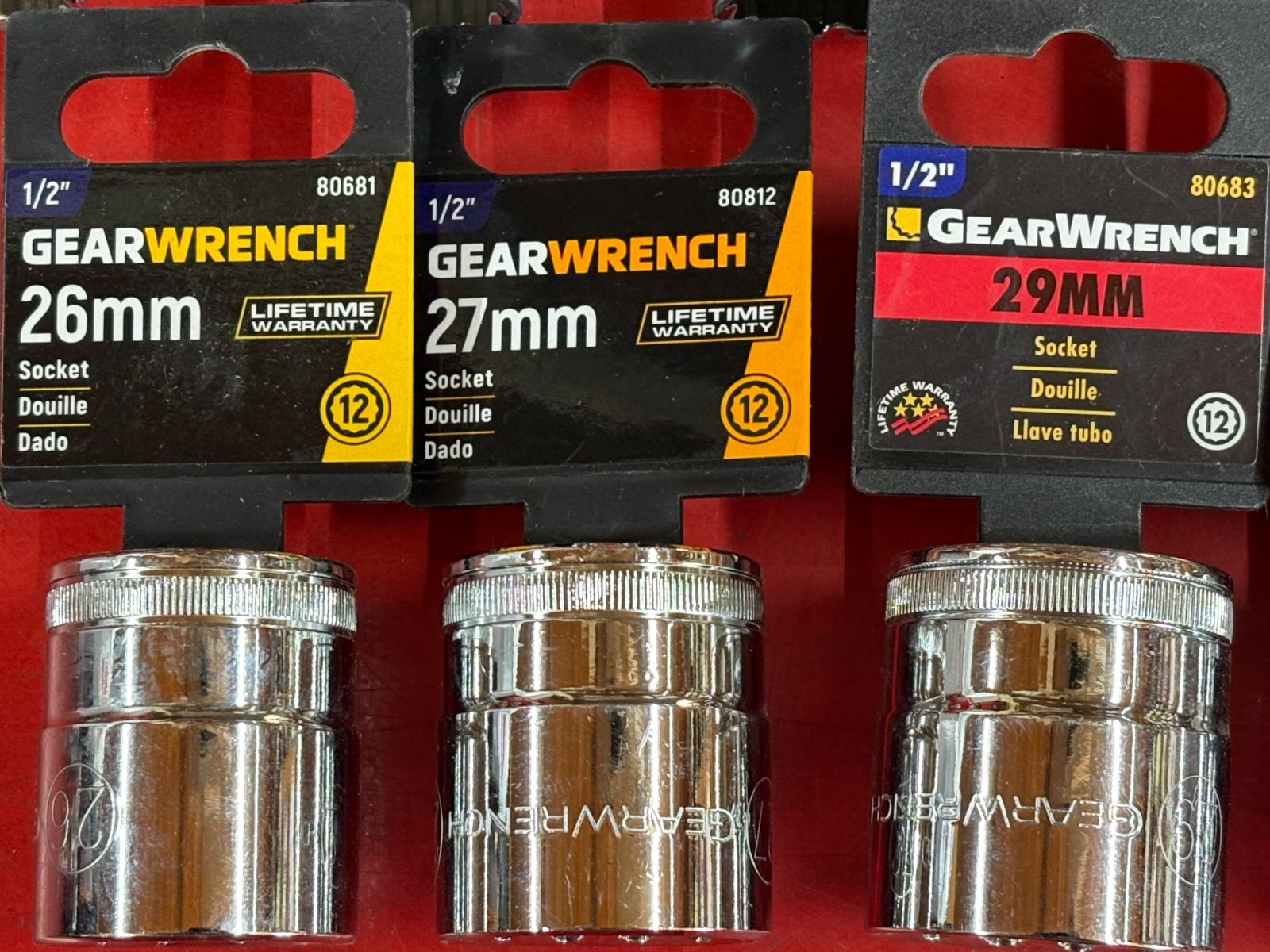 GEARWRENCH (24) PIECE 8mm-36mm 1/2″ DRIVE 12 POINT METRIC STANDARD SOCKET SET P