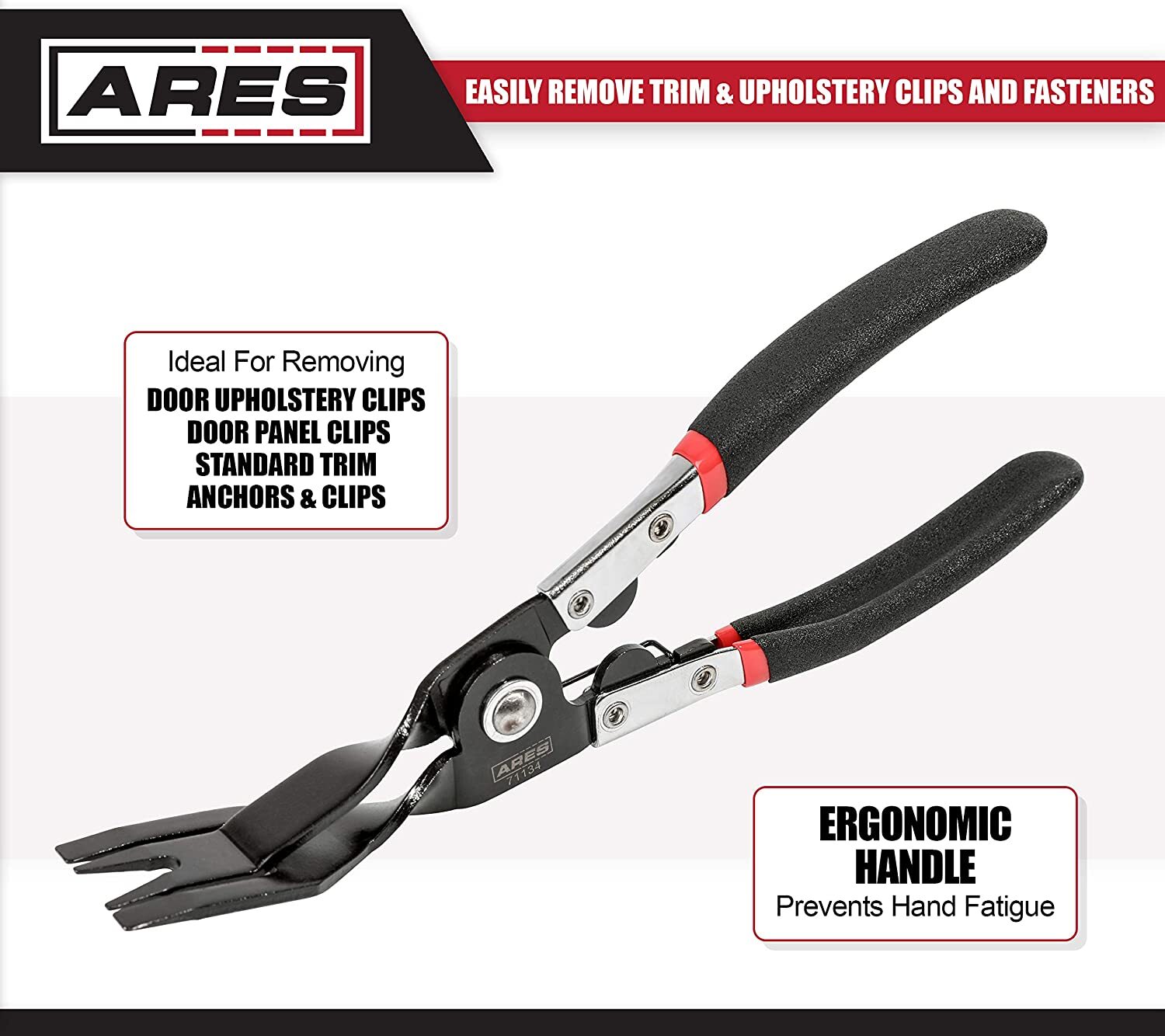 NEW ARES 71134 AUTOMOTIVE CLIP REMOVAL PLIER TOOL TRIM CLIP RIVETS
