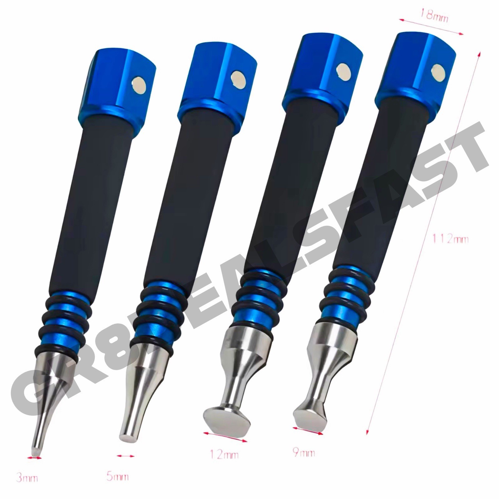 PDR Knockdown Tool Kit Paintless Dent Repair Tap Down Aluminum Glue Pull (4 Pc)