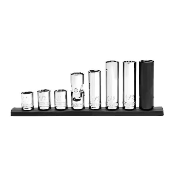 Husky 8 Piece SAE 1/2 in. Socket Set 1/4 in. and 3/8 in. Drive NEW