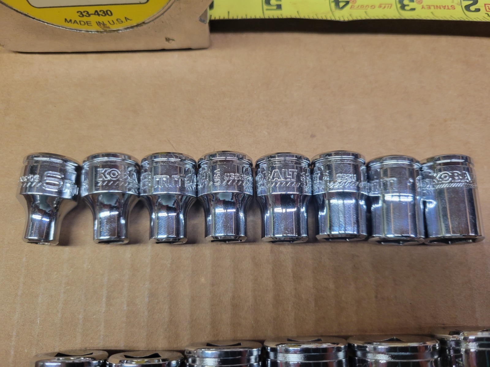 First Generation Kobalt 3/8″ Drive Metric 14-PC SAE 6-Point Socket Set 6-19 MM
