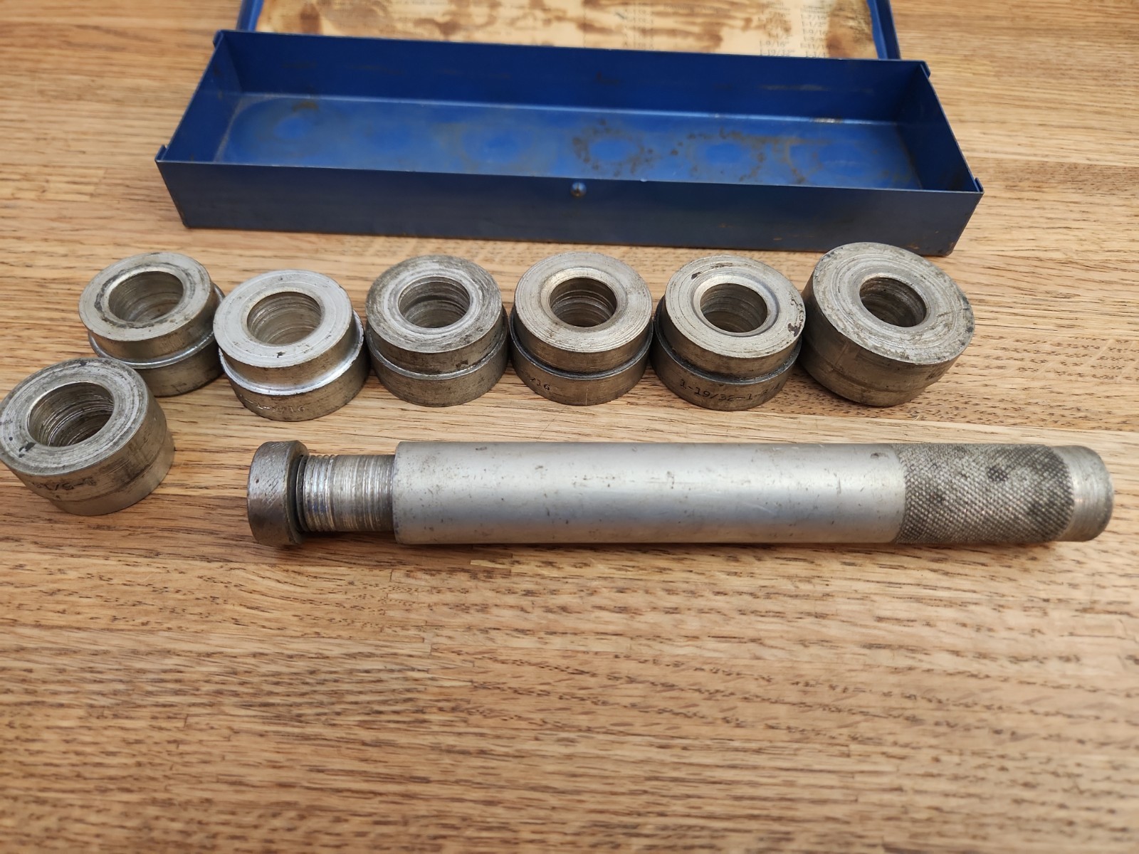 Snap On Blue-Point A-158 Heavy Duty Bushing Driver Set (1-5/16»-1-7/8») w Case