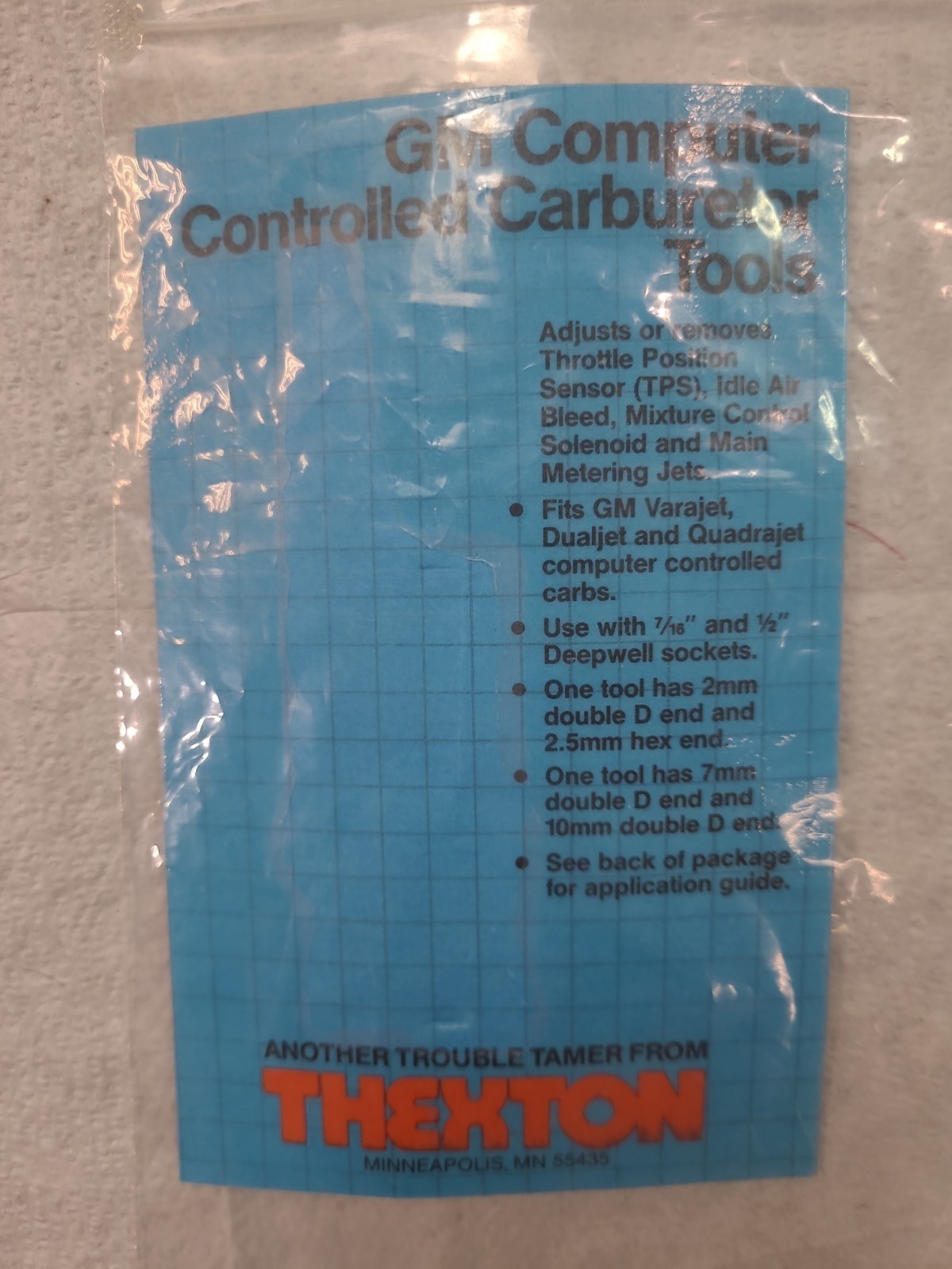 GM Computer Controlled Carburetor Tool- 2mm Double-D Tool/2.5mm Hex Tool- 1 PC
