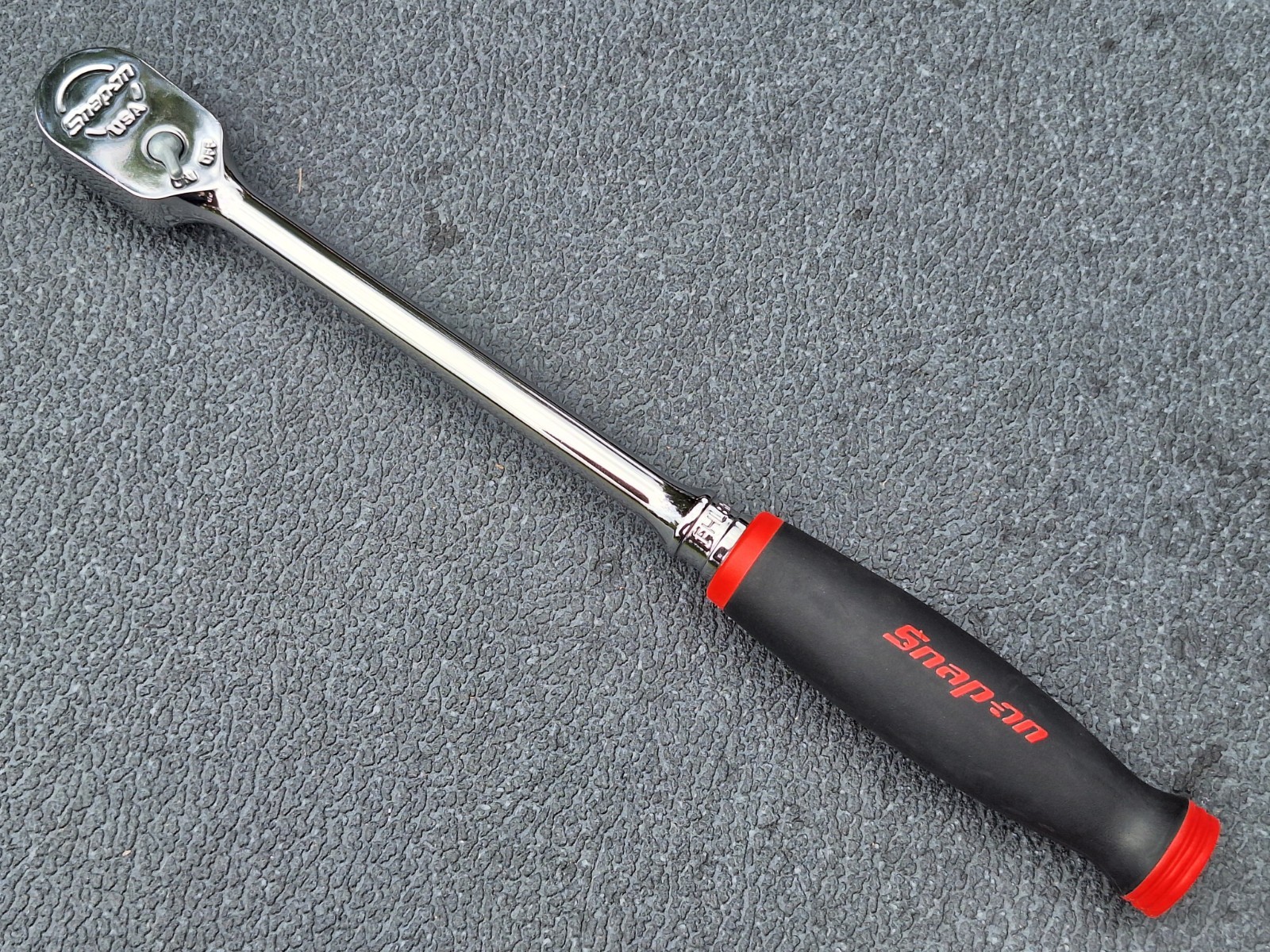 NOS 2019 Snap On FHL80 3/8″ Dr RED Soft Grip Long Fixed Head Ratchet NEW