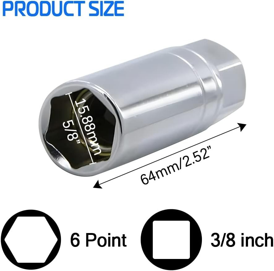 5/8-Inch Chrome Vanadium Magnetic Socket – 3/8-Inch Drive for Easy Maintenance