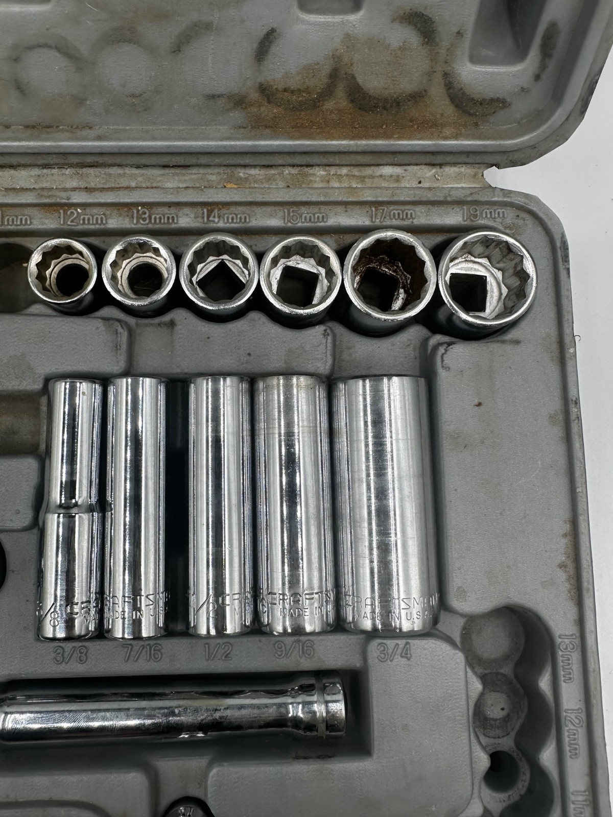 Craftsman 50pc Mechanics Ratchet Socket Set Metric & SAE Vtg USA MISSING PIECES