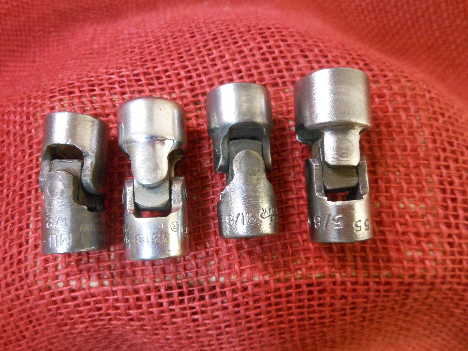 4 Universal Joint Sockets, All 3/8″ Drive, All 12 Point, All U.S. 1/2, 9/16, 5/8