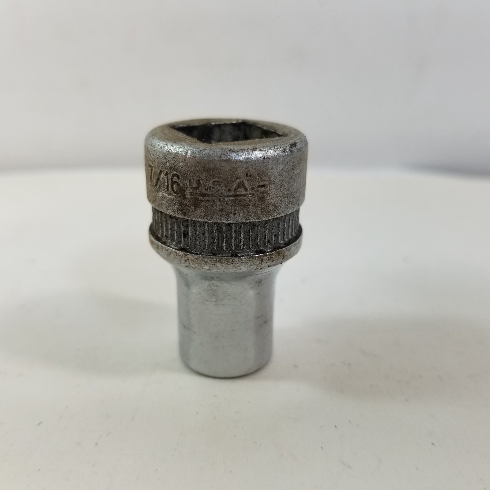 Indestro Super Chrome Socket 1214 7/16in. 12 pt. 1/2″ Drive USA 1950s