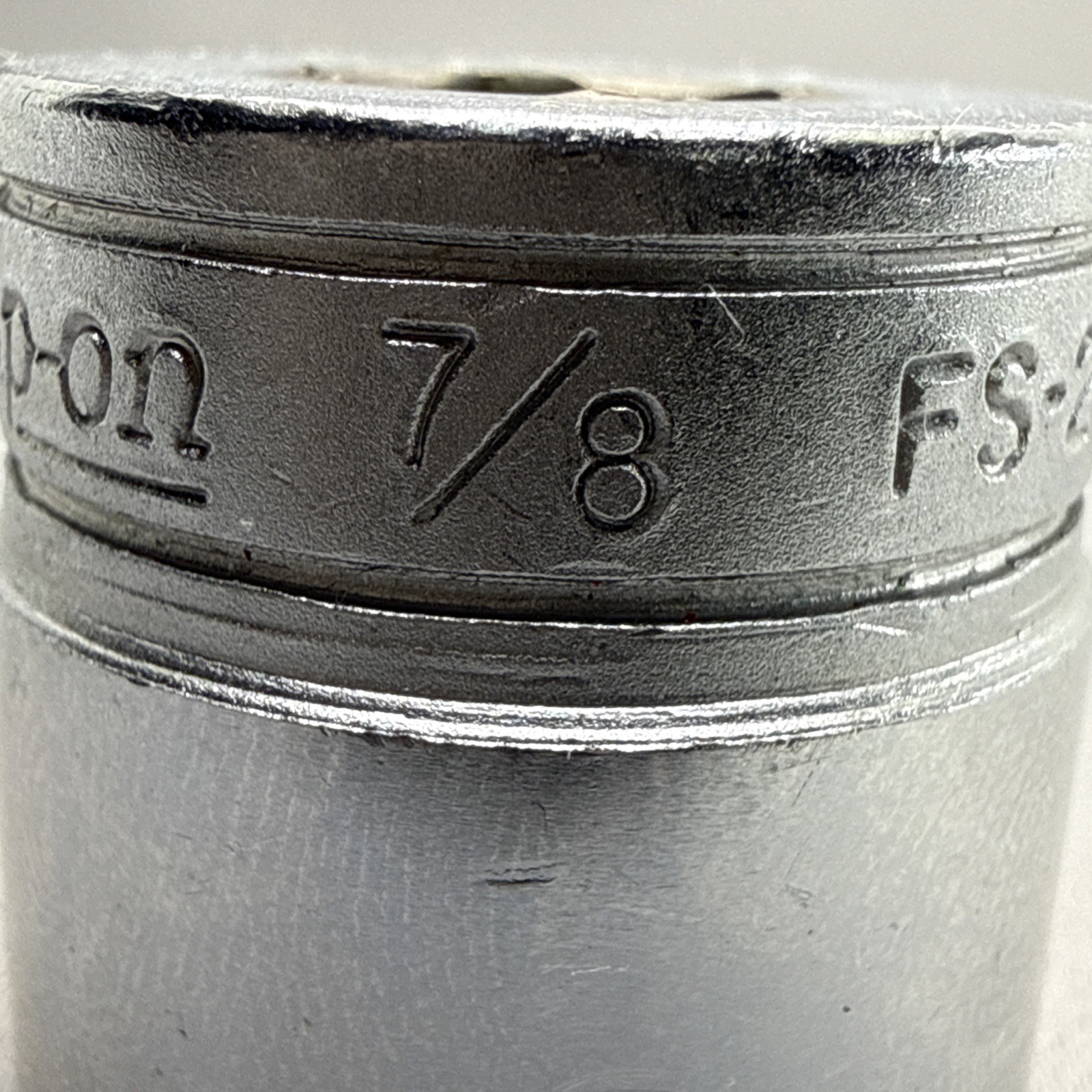 Snap-on Tools 3/8″ Drive 7/8″ SAE 6 Point Shallow Chrome Socket FS281 USA #152