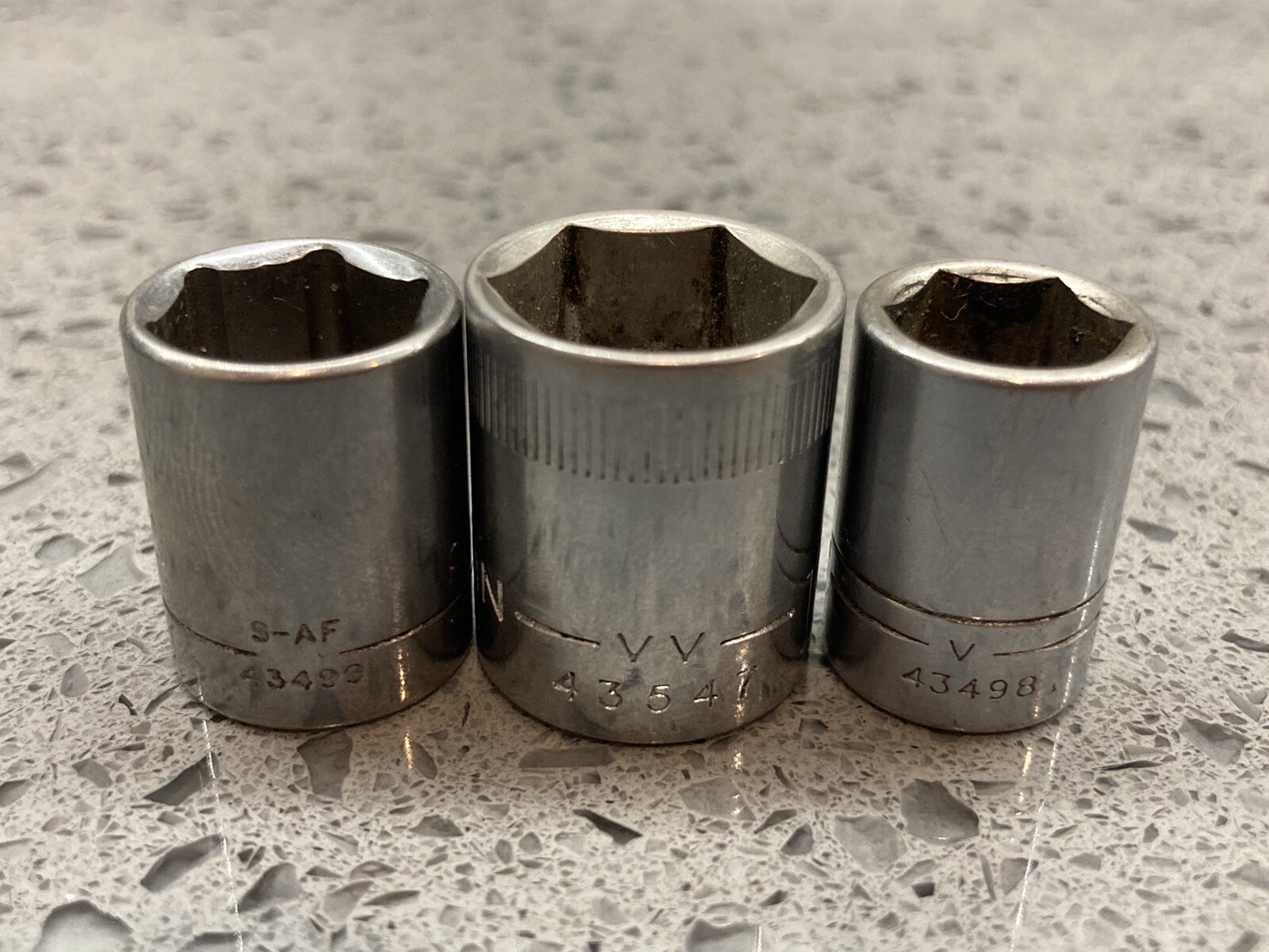 Vintage Craftsman Lot of 5 Sockets 43498, 43499, 43547 USA + 2 Others 6 Point