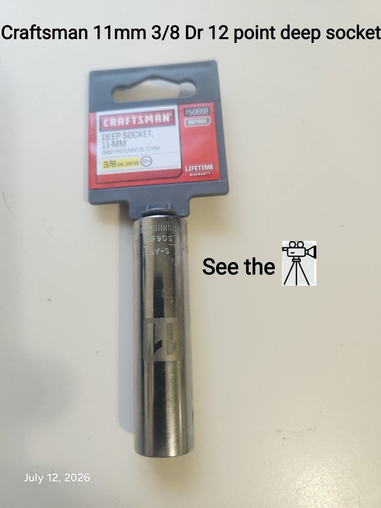 Craftsman Easy Read 11mm 3/8 drive 12 point Deep Socket 3/8dr 12pt 11 mm metric