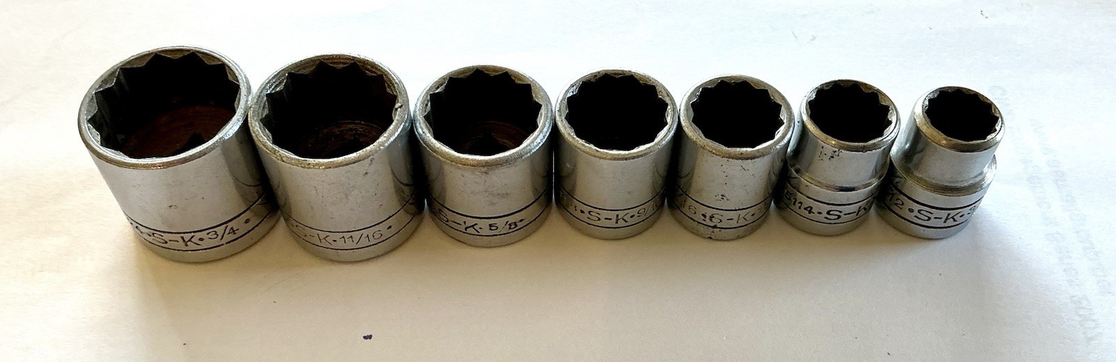 S-K Sockets, Lot Of 105 Sockets, `1/4, 3/8 & 1/2” Drive, Standard, Deep, Impact