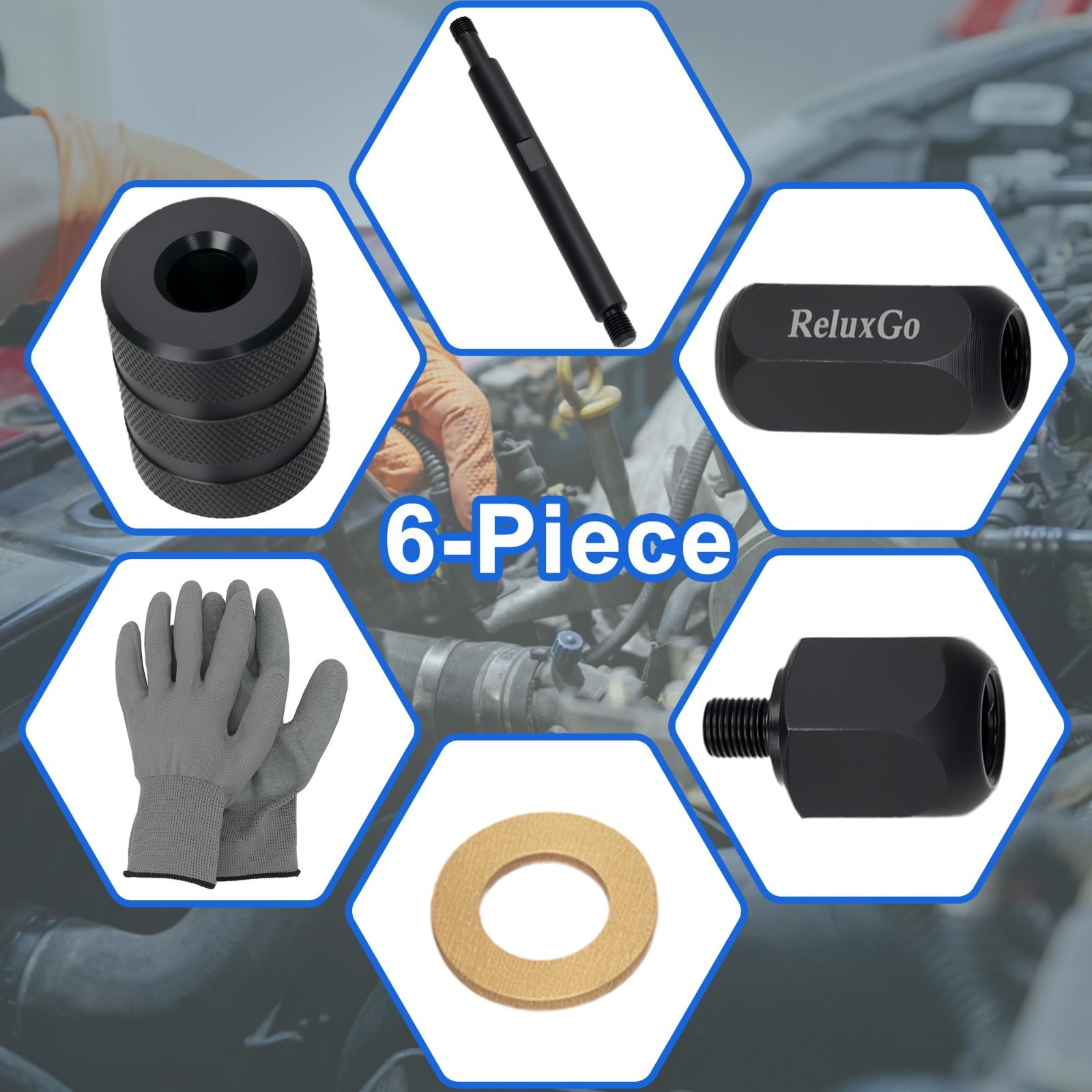 Common Rail Diesel Injector Puller Tool Set, Slide Hammer Remover w/ M8 M12 M14