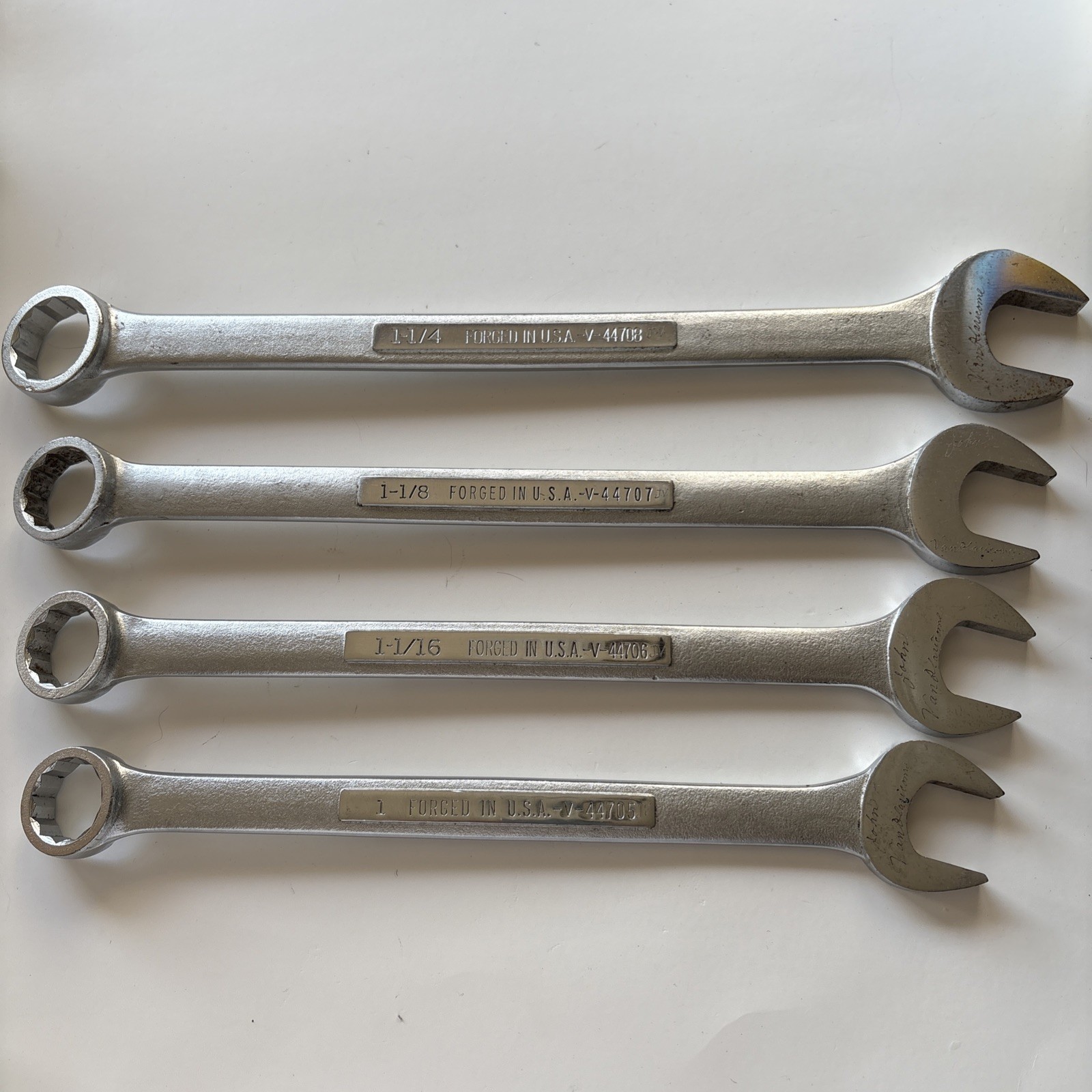 Craftsman SAE Combination Wrenches USA 12pt, 1″, 1-1/16, 1-1/18, 1-1/4 -V-SERIES