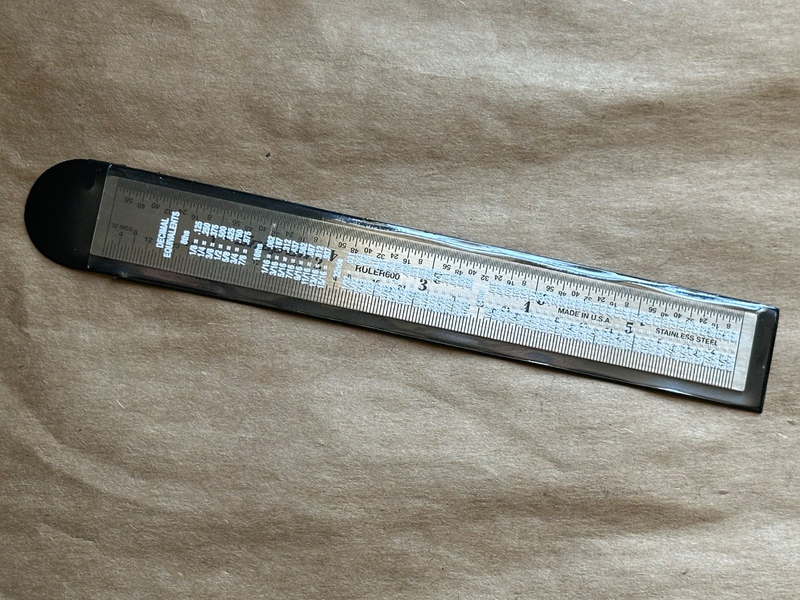 Snap-on Tools USA NEW 6″ Straight Edge 1/32″ & 1/64″ Grad. Steel Ruler RULER600