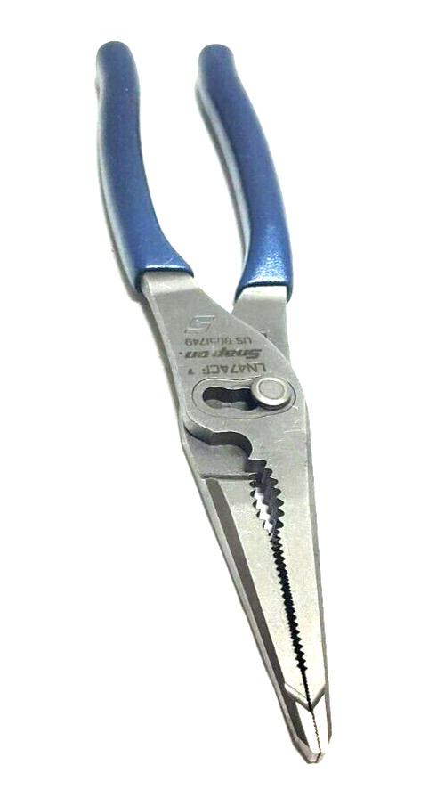 New Snap-on™ LN47ACFMB Power Blue 9 3/4″ Talon Grip LongNose Slip Joint Pliers