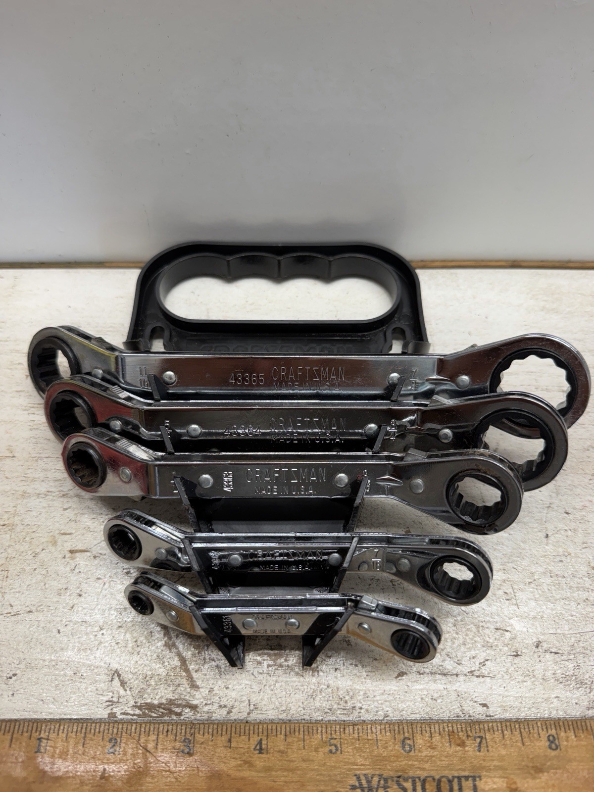 Craftsman 5Pc SAE Double Offset Ratcheting Wrench Set 1/4-7/8 USA 🇺🇸 Like New
