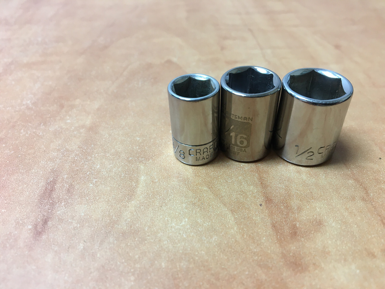 Craftsman USA 1/4″ Drive 3pc Socket Set 3/8″ to 1/2″ SAE Shallow 6pt