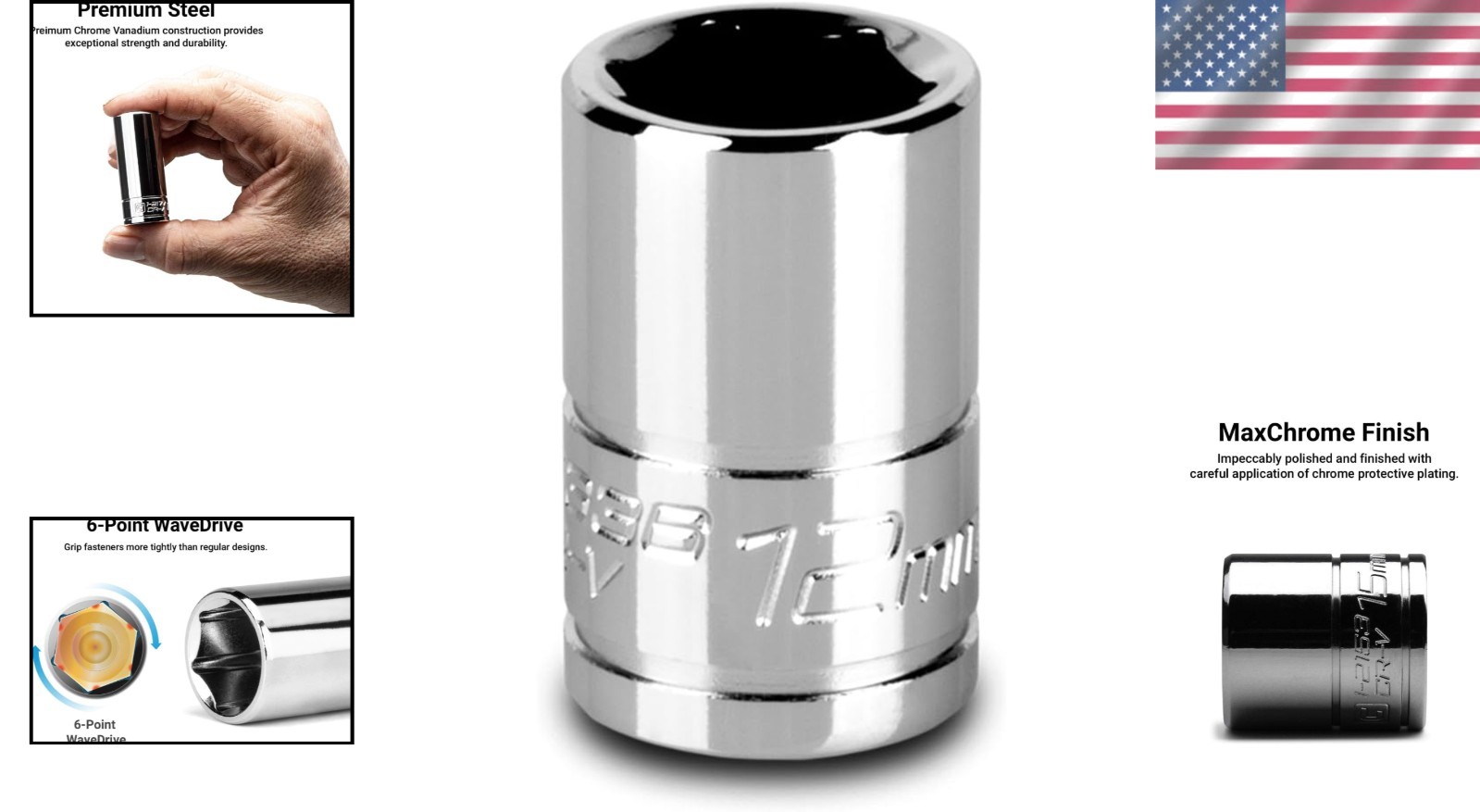 Compact 12mm 3/8-Inch Drive Socket – Perfect for Impact Wrenches and Ratchets