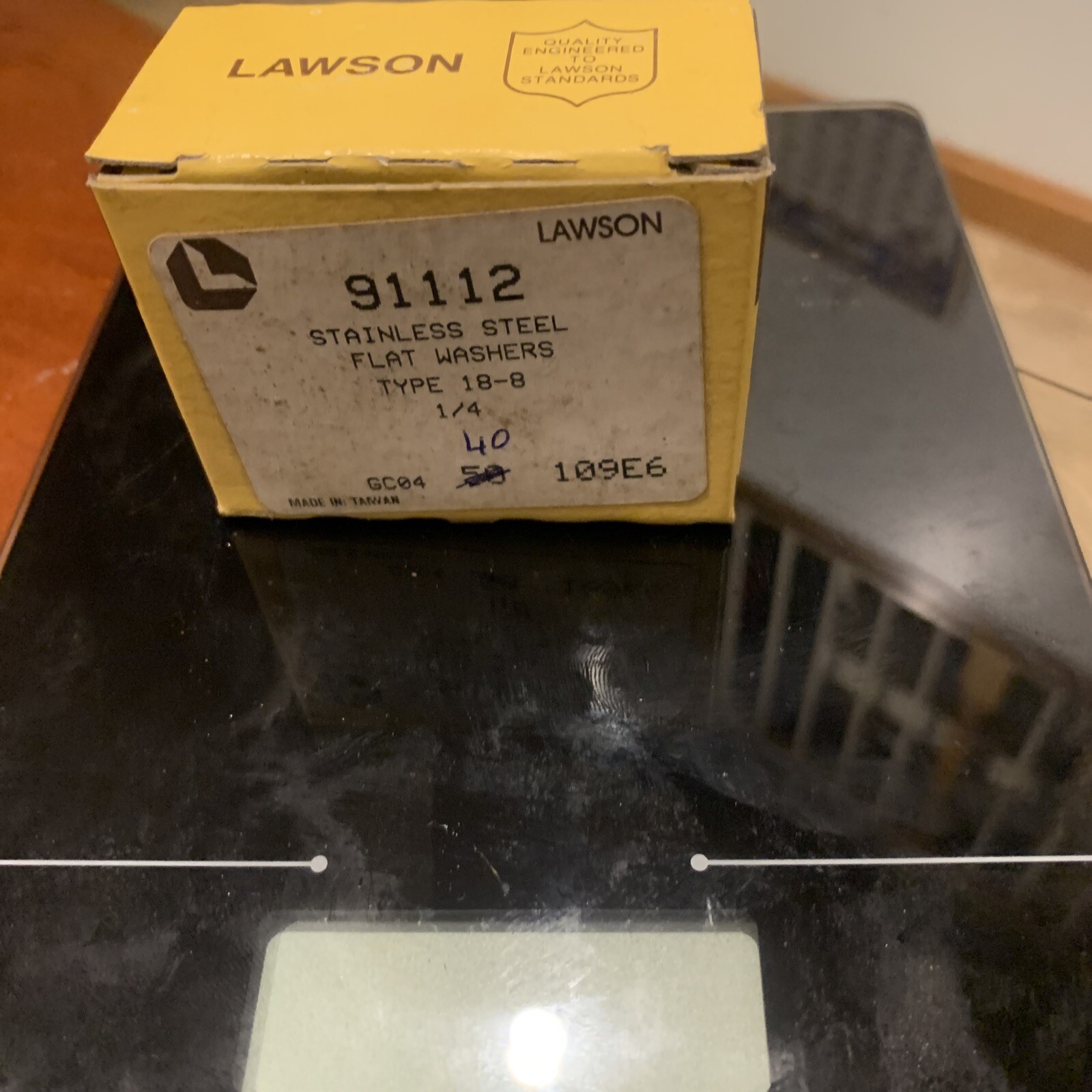 Lawson 91112 Stainless Steel Flat Washers Typ 18-8 1/4” 40 Count