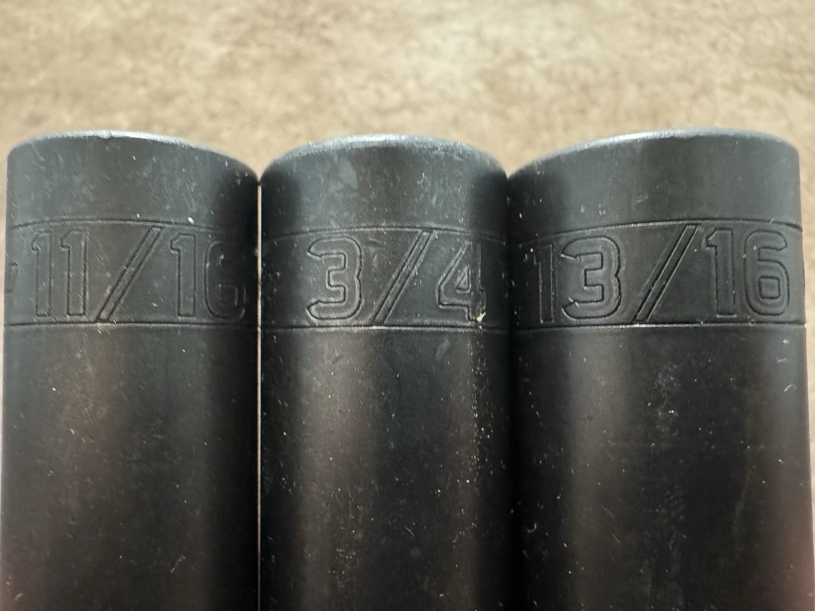 Snap On 313SIMA 1/2″ Flank Drive 6-Pt SAE Deep Impact Socket Set *MISSING 1PC*