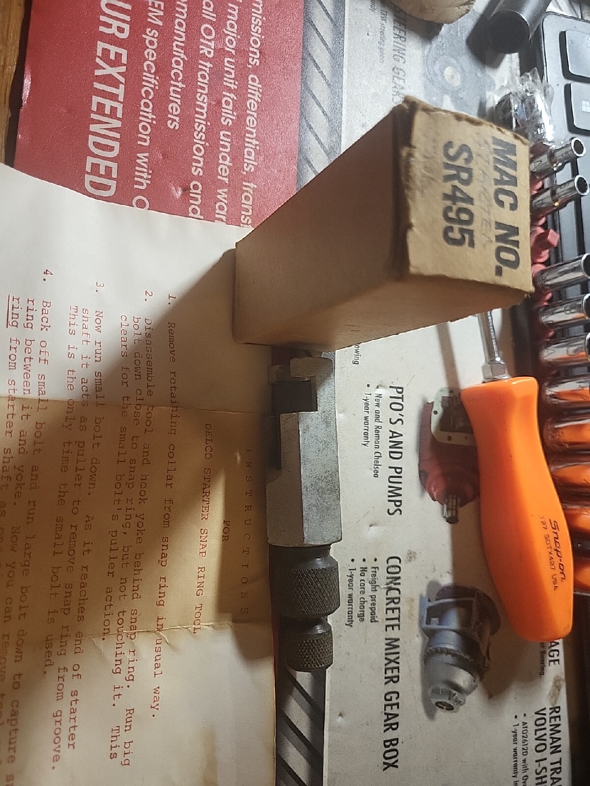 Mac Tools Retired Vintage Sr495 Delco Starter Snap Ring Tool New Old Stock