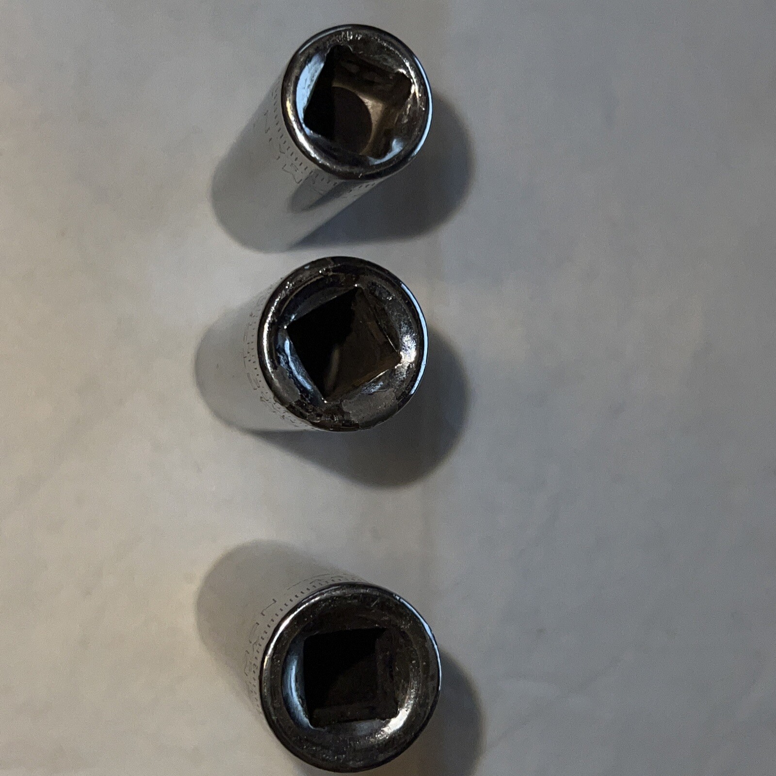 Lot of 3 Vintage Craftsman 3/8″ Drive 6pt Metric 3pc Deep Socket Set –G- USA