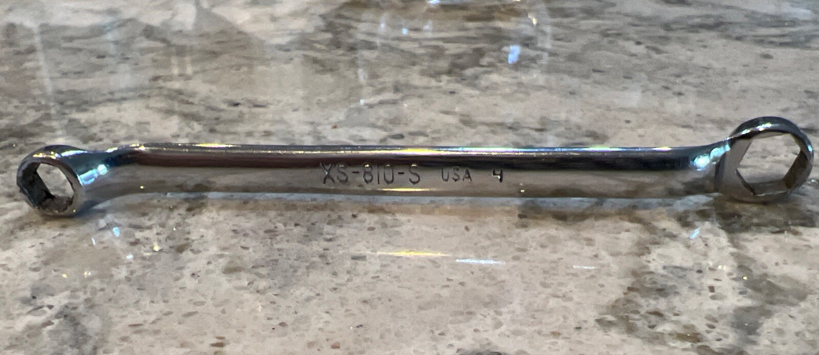 Vintage Snap On XS-810-S SAE 1/4×5/16″ Chrome Offset Box Wrench