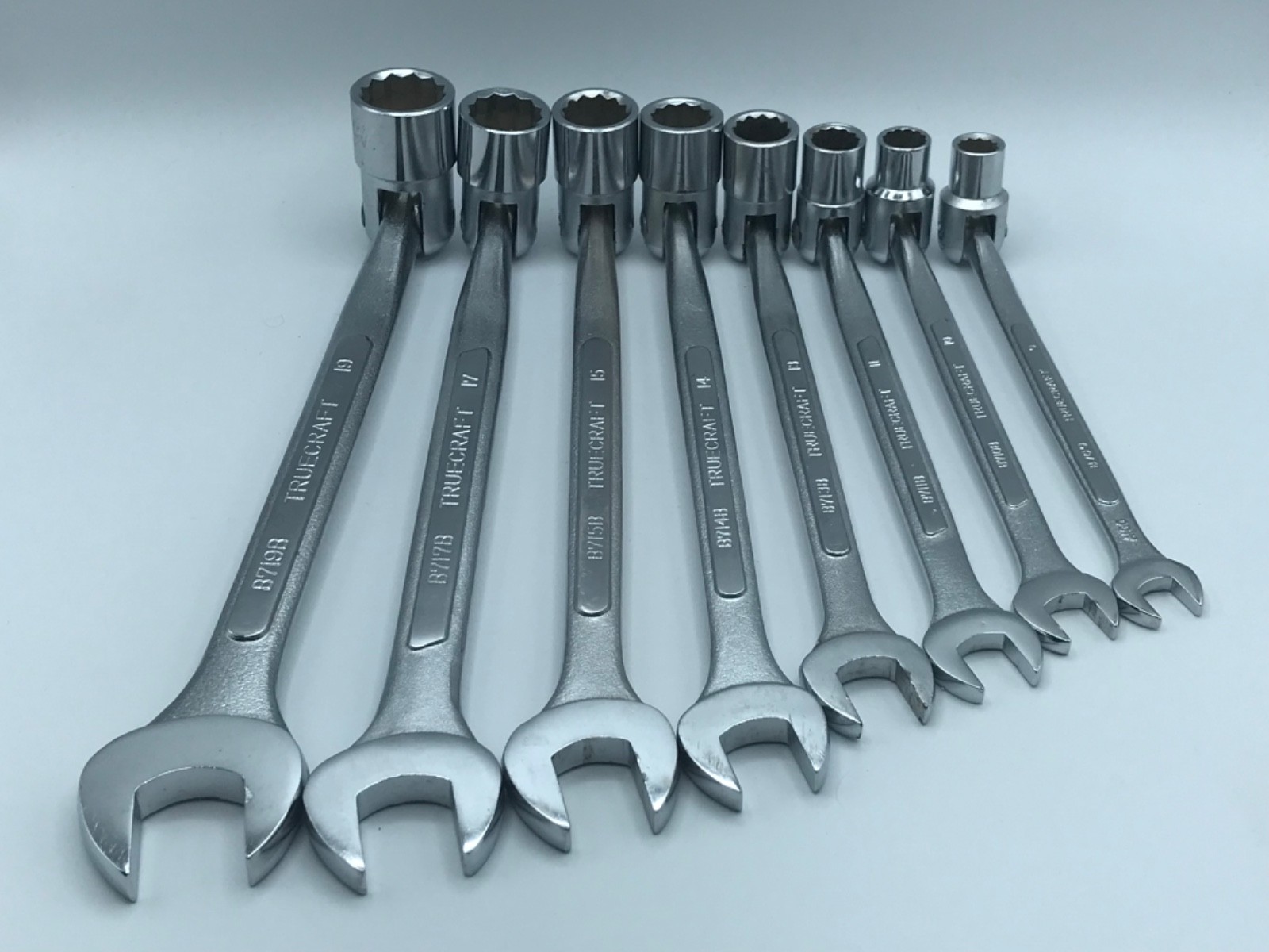 Vintage Truecraft Metric, Saltus, Flex Head, 12 Point, Wrench 8-Piece Lot