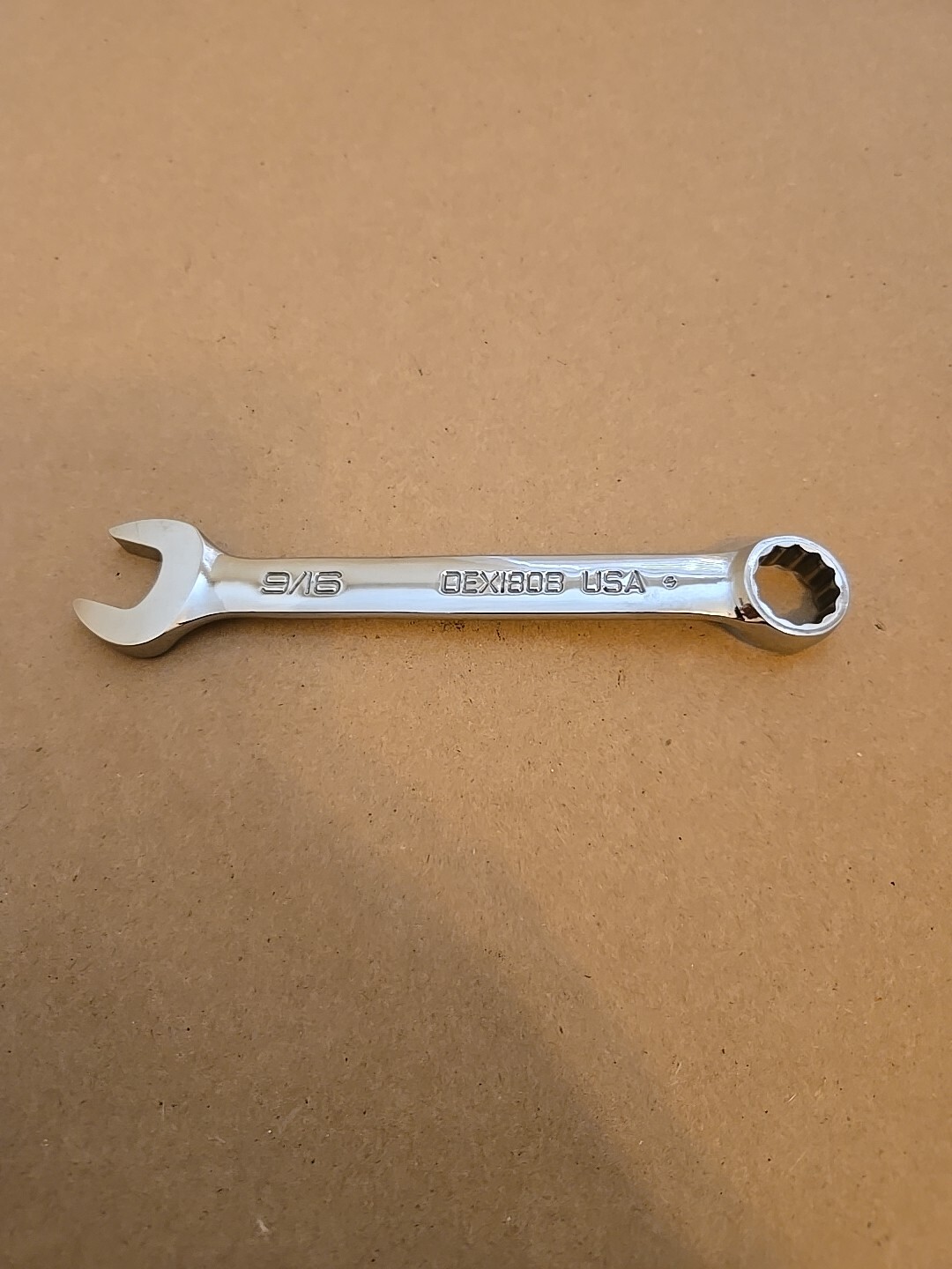 Snap On 9/16″ 12PT SAE Short Chrome Combination Wrench OEX180