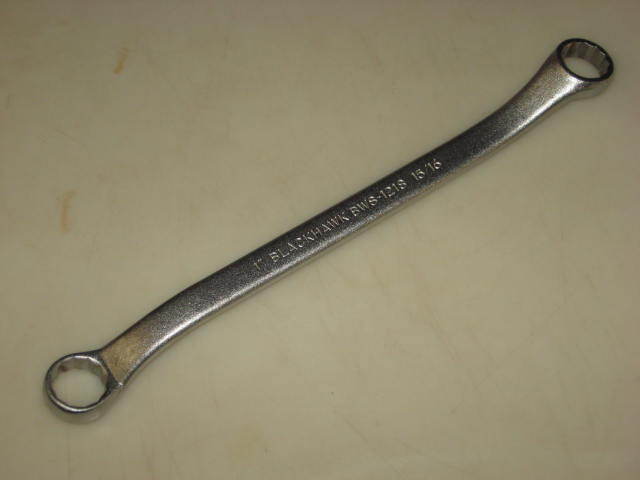 NEW 1″ X 15/16″ BOX END WRENCH, SATIN FINISH, USA, BLACKHAWK BWS-1218