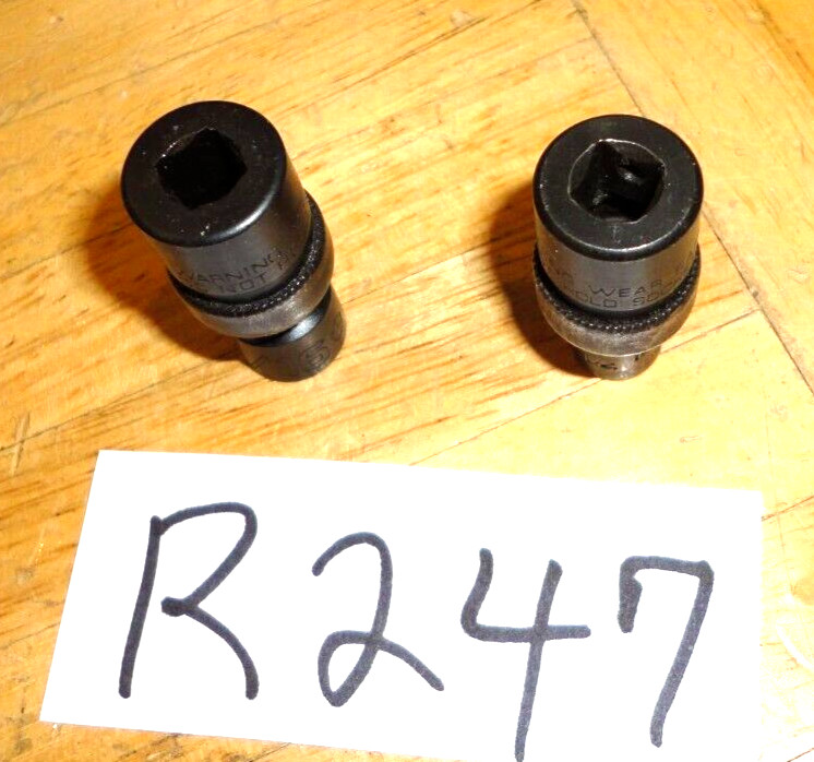 SNAP-ON TOOLS 2 PIECE 1/4 DRIVE SWIVEL IMPACT SOCKETS 1 USED 1/4 AND 1 NEW 5/16