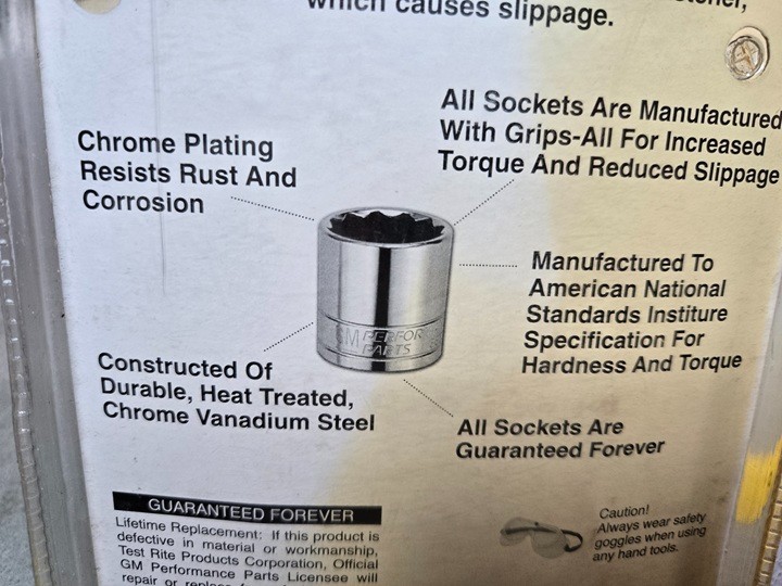 GM Performance Parts 3/8” Drive Deep Well 6 Point Metric Sockets 9pc NIP /GM0016